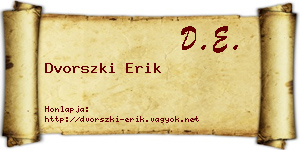 Dvorszki Erik névjegykártya