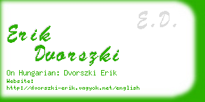 erik dvorszki business card